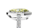 White gold Fancy Yellow Marquise  Halo Pavé Diamond Engagement Ring with Bezel Setting_17