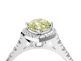 White gold Fancy Yellow Marquise  Halo Pavé Diamond Engagement Ring with Four-Prong Setting_30