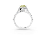 White gold Fancy Yellow Marquise  Halo Pavé Diamond Engagement Ring with Four-Prong Setting_30