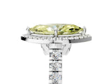 White gold Fancy Yellow Marquise  Halo Pavé Diamond Engagement Ring with Four-Prong Setting_31