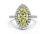 White gold Fancy Yellow Marquise  Halo Pavé Diamond Engagement Ring with Four-Prong Setting_3