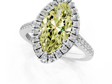 White gold Fancy Yellow Marquise  Halo Pavé Diamond Engagement Ring with Four-Prong Setting_4
