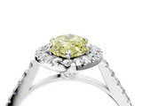 White gold Fancy Yellow Marquise  Halo Pavé Diamond Engagement Ring with Four-Prong Setting_7