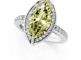 White gold Fancy Yellow Marquise  Halo Pave Band Solitaire Ring with Prong Setting_30