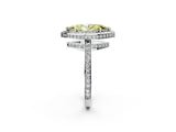 White gold Fancy Yellow Marquise  Halo Pave Band Solitaire Ring with Prong Setting_31