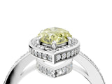 White gold Fancy Yellow Marquise  Halo Pave Band Solitaire Ring with Prong Setting_32