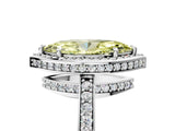 White gold Fancy Yellow Marquise  Halo Pave Band Solitaire Ring with Prong Setting_33