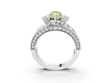 White gold Fancy Yellow Marquise  Halo Pave Diamond Engagement Ring with Milgrain Detailing_32