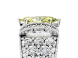 White gold Fancy Yellow Marquise  Halo Pave Diamond Engagement Ring with Milgrain Detailing_34