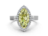 White gold Fancy Yellow Marquise  Halo Pave Split Shank Prong Setting Ring_26