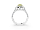 White gold Fancy Yellow Marquise  Halo Pave Split Shank Prong Setting Ring_29