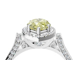 White gold Fancy Yellow Marquise  Halo Pave Split Shank Prong Setting Ring_30