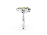 White gold Fancy Yellow Marquise  Halo Round Diamond Milgrain Pave Engagement Ring_5
