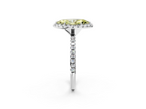 White gold Fancy Yellow Marquise  Halo Round Diamond Pavé Band Four-Prong Ring_5