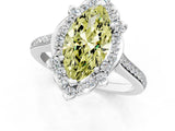 White gold Fancy Yellow Marquise  Halo Round Diamond Pave Band with Four-Prong Setting_51