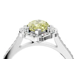 White gold Fancy Yellow Marquise  Halo Round Diamond Pave Band with Four-Prong Setting_54
