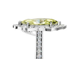 White gold Fancy Yellow Marquise  Halo Round Diamond Pave Band with Four-Prong Setting_56