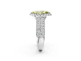 White gold Fancy Yellow Marquise  Halo Round Diamond Pave Band with Prong Setting 3