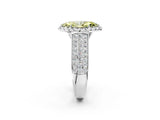 White gold Fancy Yellow Marquise  Halo Round Diamond Pave Band with Prong Setting_26