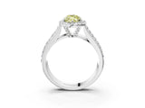 White gold Fancy Yellow Marquise  Halo Round Diamond Pave Band with Prong Setting_27