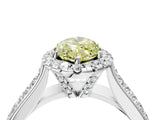 White gold Fancy Yellow Marquise  Halo Round Diamond Pave Band with Prong Setting_28