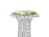 White gold Fancy Yellow Marquise  Halo Round Diamond Pave Band with Prong Setting_29
