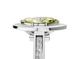 White gold Fancy Yellow Marquise  Halo Solitaire Diamond Ring with Pave Band and Bezel Setting_34