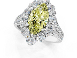 White gold Fancy Yellow Marquise  Halo Split Shank Diamond Engagement Ring with Pave Band and Four-Prong Setting_1