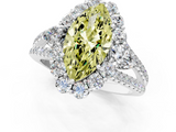 White gold Fancy Yellow Marquise  Halo Split Shank Diamond Engagement Ring with Prong Setting_1
