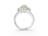 White gold Fancy Yellow Marquise  Halo Split Shank Diamond Engagement Ring with Prong Setting_3