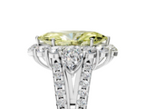 White gold Fancy Yellow Marquise  Halo Split Shank Diamond Engagement Ring with Prong Setting_5