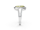 White gold Fancy Yellow Marquise  Halo Split Shank Diamond Ring with Four-Prong Setting_2