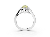 White gold Fancy Yellow Marquise  Halo Split Shank Diamond Ring with Four-Prong Setting_3
