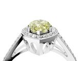White gold Fancy Yellow Marquise  Halo Split Shank Diamond Ring with Four-Prong Setting_4