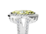 White gold Fancy Yellow Marquise  Halo Split Shank Diamond Ring with Four-Prong Setting_5