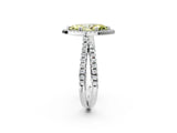 White gold Fancy Yellow Marquise  Halo Split Shank Diamond Ring with Pavé Setting_28