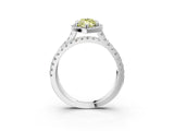White gold Fancy Yellow Marquise  Halo Split Shank Diamond Ring with Pavé Setting_29