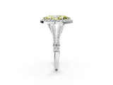 White gold Fancy Yellow Marquise  Halo Split Shank Diamond Ring with Prong Setting_2