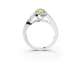 White gold Fancy Yellow Marquise  Halo Split Shank Diamond Ring with Prong Setting_3