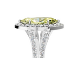 White gold Fancy Yellow Marquise  Halo Split Shank Diamond Ring with Prong Setting_5