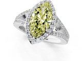 White gold Fancy Yellow Marquise  Halo Split Shank Pave Diamond Ring with Four-Prong Setting_29