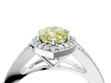 White gold Fancy Yellow Marquise  Halo Split Shank Pave Diamond Ring with Four-Prong Setting_33