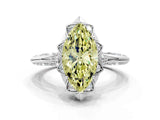 White gold Fancy Yellow Marquise  Halo Split Shank Pave Diamond Ring with Petal Prong Setting_28