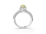 White gold Fancy Yellow Marquise  Halo Split Shank Pave Diamond Ring with Petal Prong Setting_30