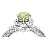 White gold Fancy Yellow Marquise  Halo Split Shank Pave Diamond Ring with Petal Prong Setting_31