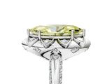 White gold Fancy Yellow Marquise  Halo Split Shank Pave Diamond Ring with Petal Prong Setting_33