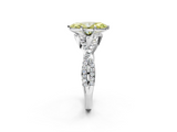 White gold Fancy Yellow Marquise  Halo Twist Band Solitaire Prong Setting Ring_2