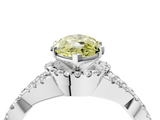 White gold Fancy Yellow Marquise  Halo Twist Band Solitaire Prong Setting Ring_4