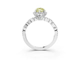 White gold Fancy Yellow Marquise  Halo Twist Band Solitaire Ring with Six-Prong Setting_35