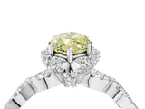 White gold Fancy Yellow Marquise  Halo Twist Band Solitaire Ring with Six-Prong Setting_36